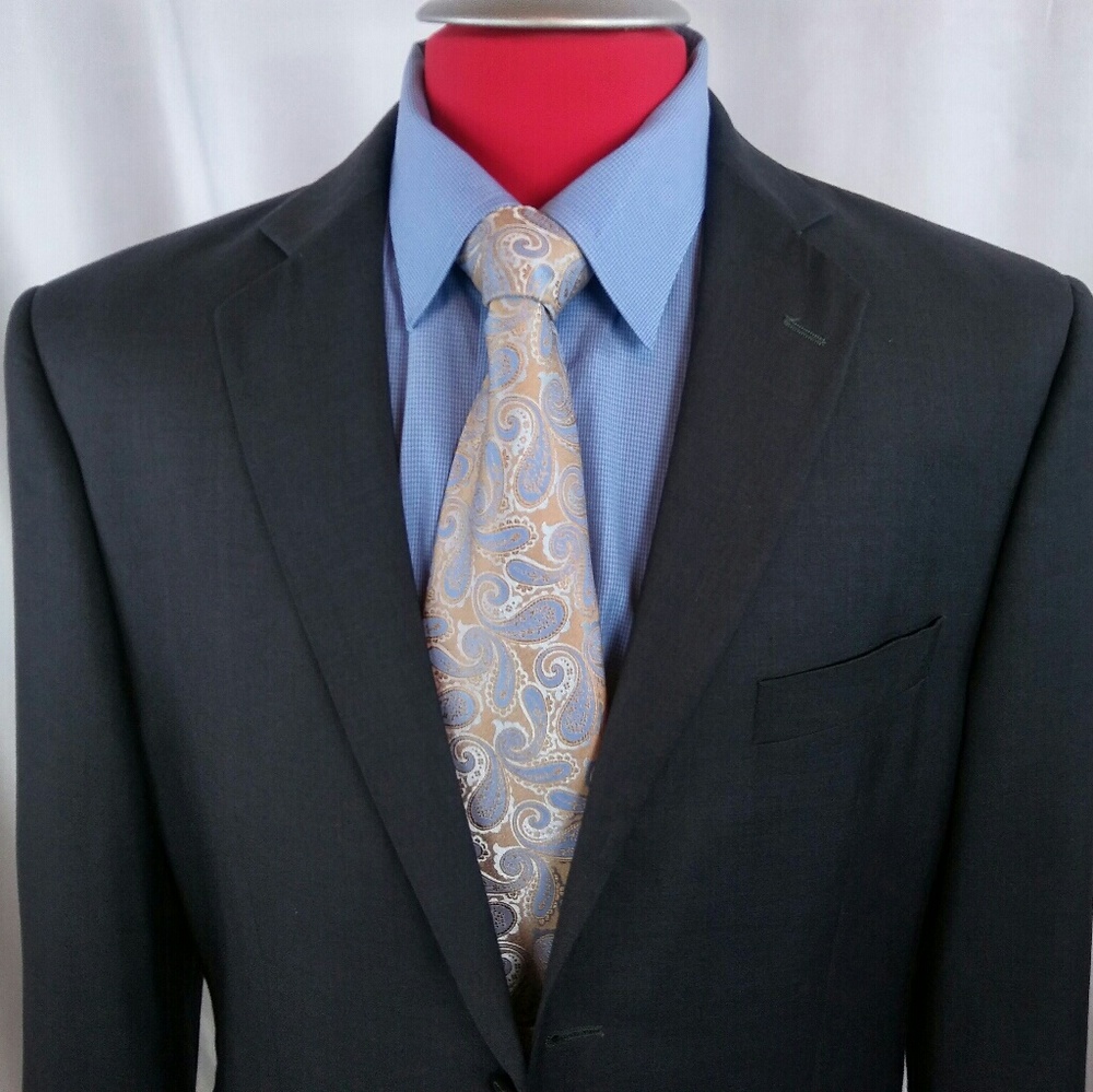 Marchatti Italy Suit 44R Grey 2btn D.Vent Flat Fro